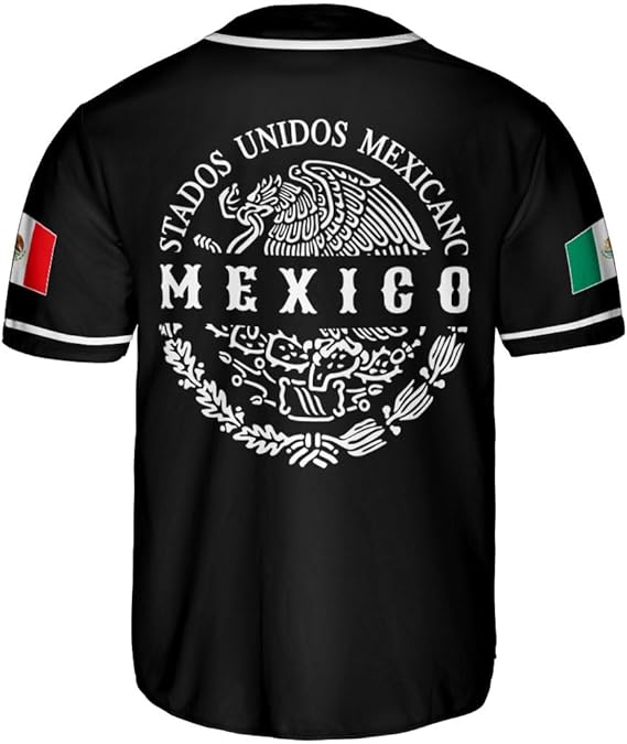 Mexico Baseball Jersey - Black and White Eagle Snake Shirt, Bold Heritage Design