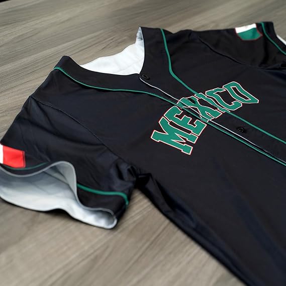 Mexico Eagle Baseball Jersey - Estados Unidos Mexicanos Gold Emblem Shirt