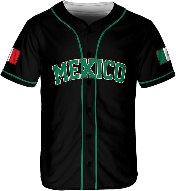 Mexico Eagle Baseball Jersey - Estados Unidos Mexicanos Gold Emblem Shirt