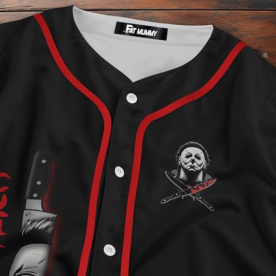 Michael Myers Women's Baseball Jersey - Horror Knife Face Shirt