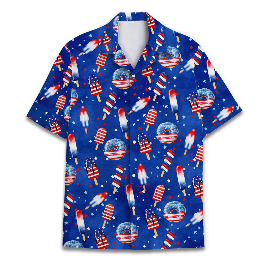 Patriotic Popsicle Hawaiian Shirt - 4th of July Ice Cream Vibes