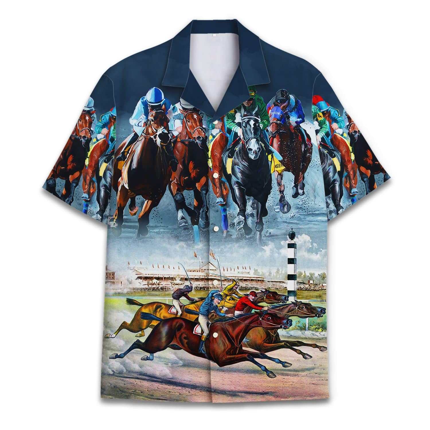 Horse Racing 2 Shirt Mens, Hawaiian Shirt for Men