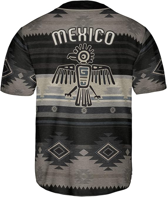 Mexico Thunderbird Baseball Jersey - Tribal Aztec Pattern Shirt