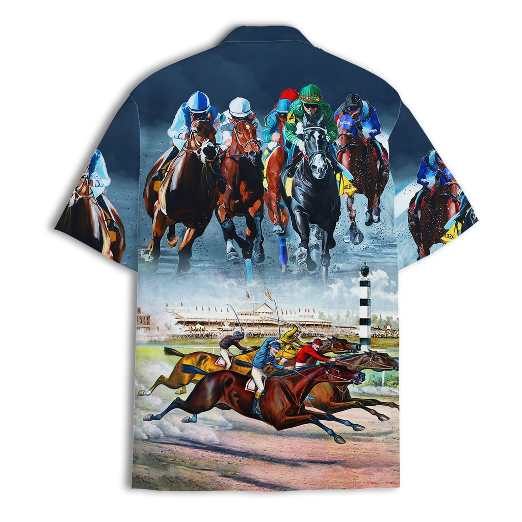 Horse Racing 2 Shirt Mens, Hawaiian Shirt for Men