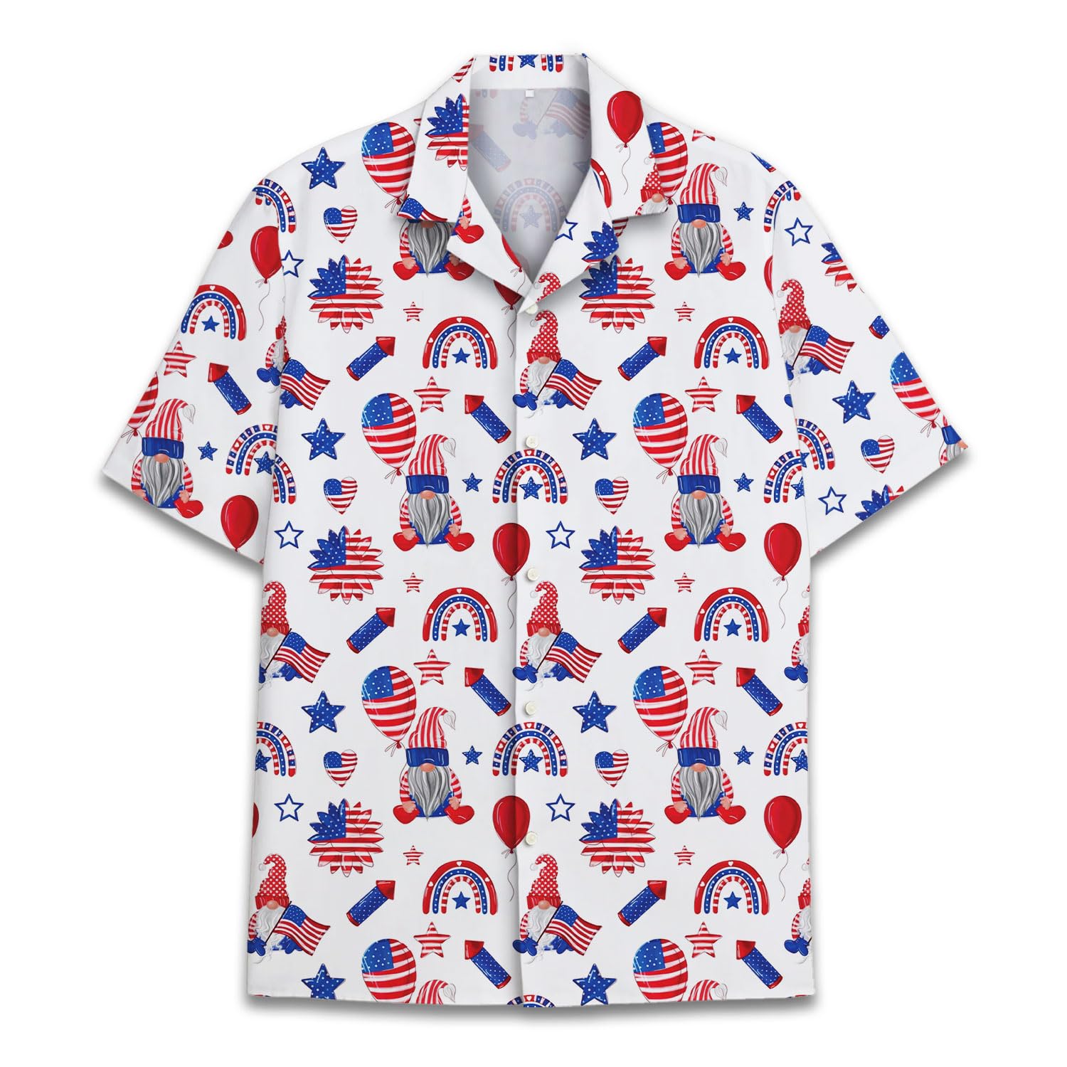 4th of July Gnome Hawaiian Shirt - Patriotic USA Celebration Vibes