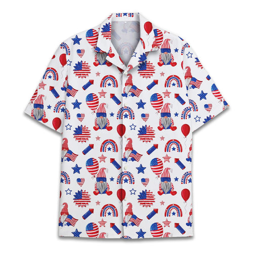 4th of July Gnome Hawaiian Shirt - Patriotic USA Celebration Vibes