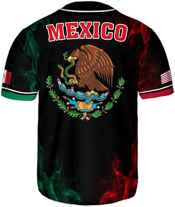 Mexico USA Eagle Baseball Jersey - Dual Pride Flag Sports Shirt