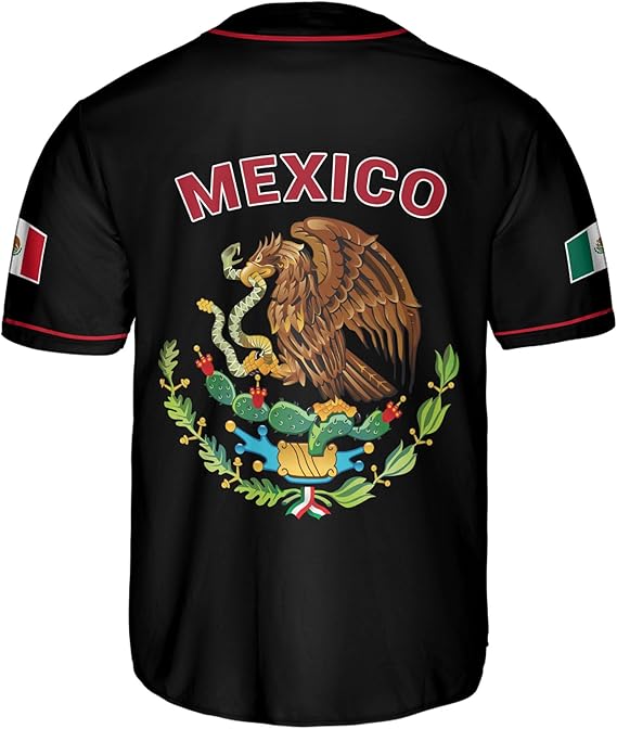 Mexico Baseball Jersey - Tribal Eagle & Flag Crest Sports Shirt