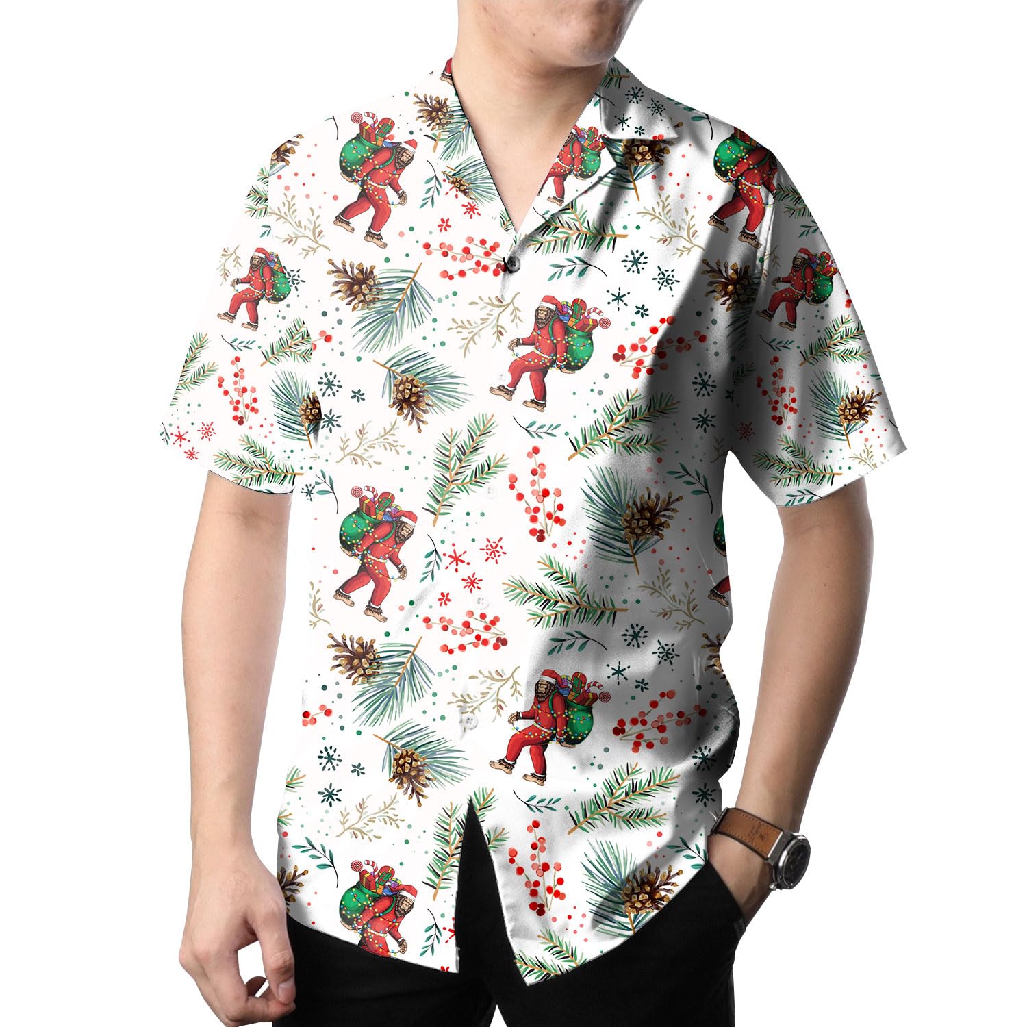 Santa Hawaiian Shirt - Funny Christmas Aloha Shirt for Men