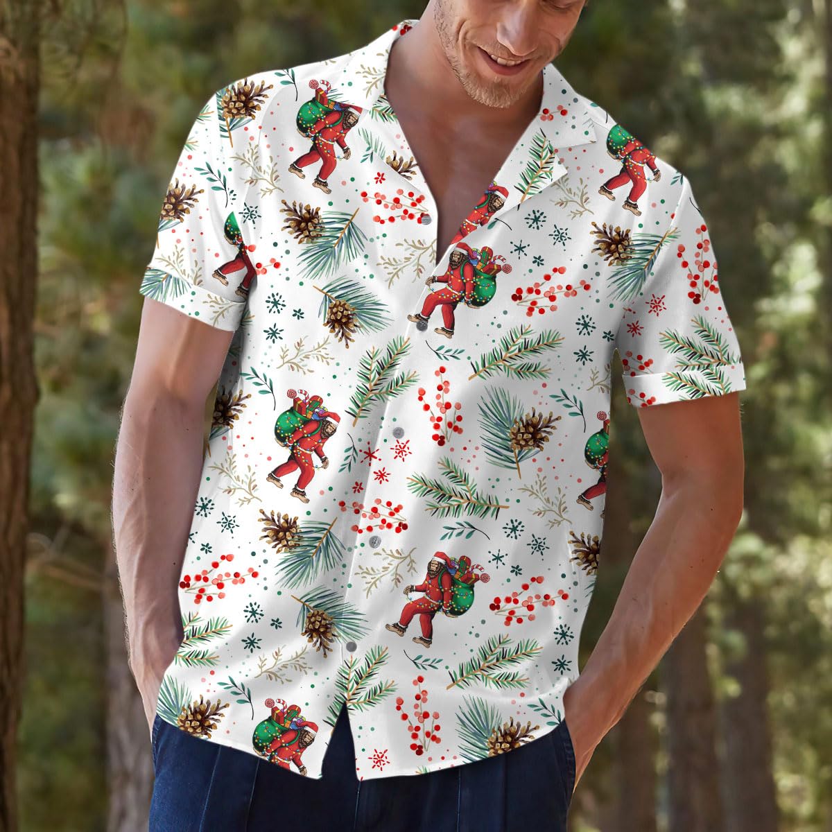 Santa Hawaiian Shirt - Funny Christmas Aloha Shirt for Men