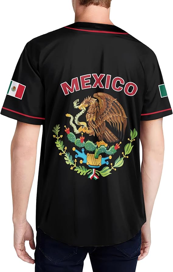 Mexico Baseball Jersey - Tribal Eagle & Flag Crest Sports Shirt