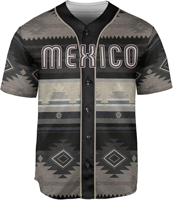 Mexico Thunderbird Baseball Jersey - Tribal Aztec Pattern Shirt