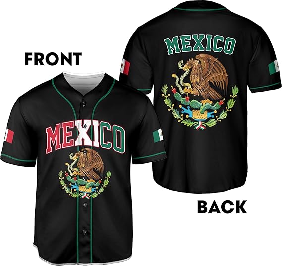 Mexico Baseball Jersey - Double-Sided Flag & Crest Shirt