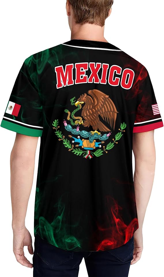 Mexico USA Eagle Baseball Jersey - Dual Pride Flag Sports Shirt
