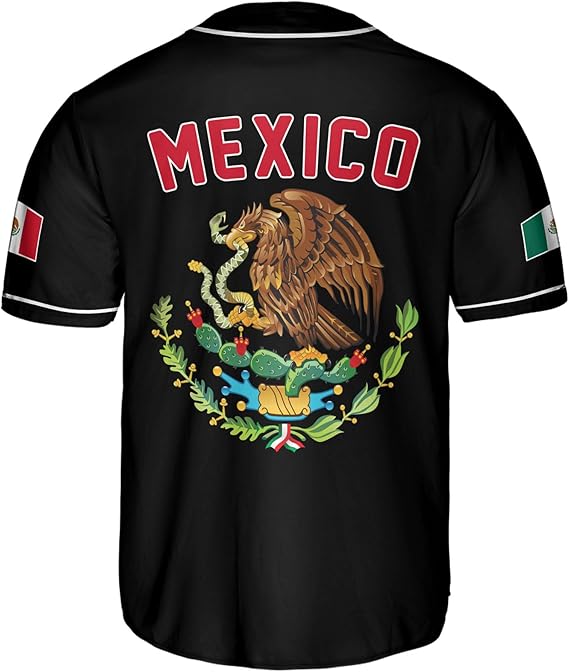Mexico Baseball Jersey - Aztec Calendar & Flag Crest Shirt