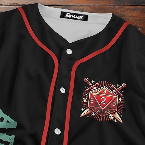 ADHD&D Baseball Jersey - DnD Dragon Dice Shirt for Gamers