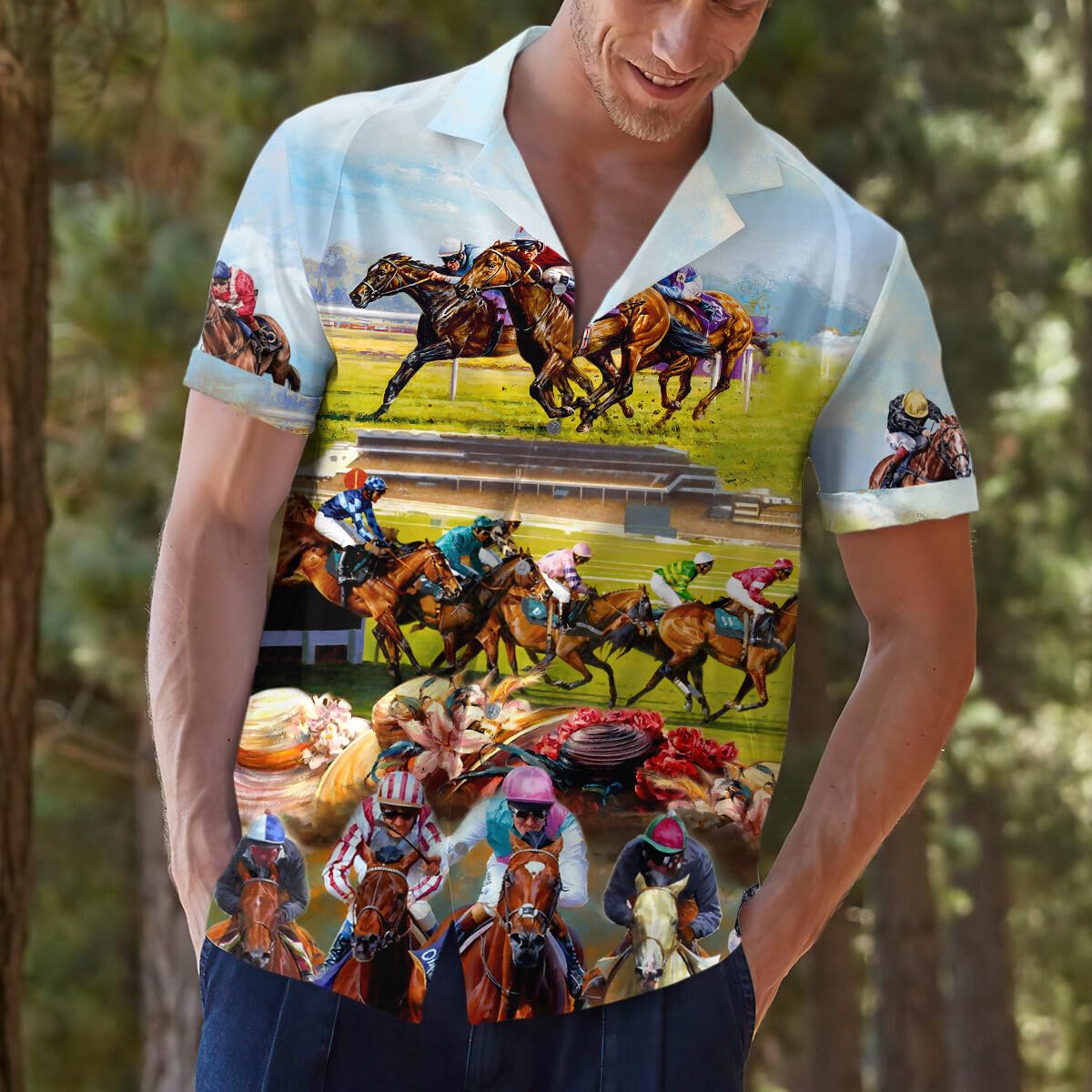 Horse Racing Hawaiian Shirt - Gallop into Style