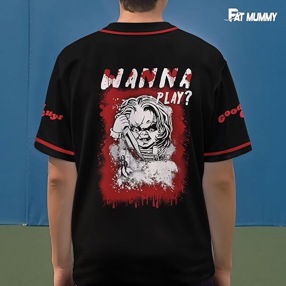Chucky Wanna Play Baseball Jersey - Horror Good Guys Shirt
