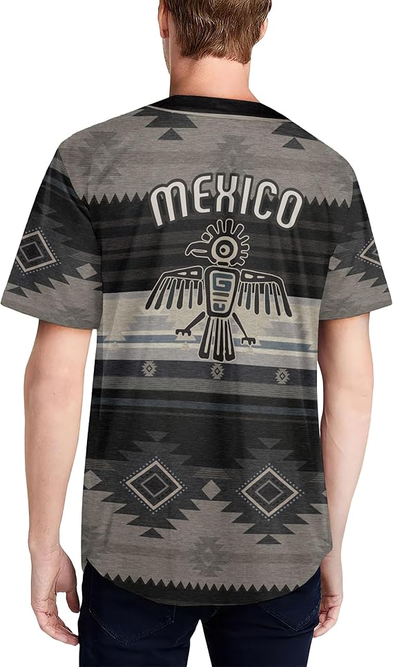 Mexico Thunderbird Baseball Jersey - Tribal Aztec Pattern Shirt