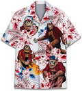 Men's Hawaiian Shirt with USA Bigfoot Graphic Print, Casual Summer Shirt