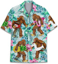 Sasquatch Hawaiian Shirt with Tropical Print and Fun Characters