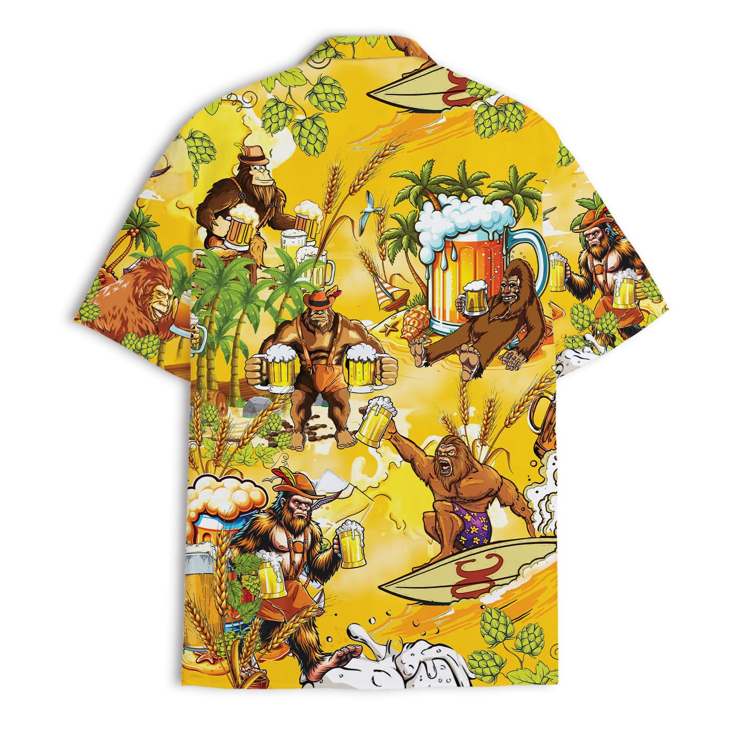 Bigfoot Beer Hawaiian Shirt - Funny Yellow Aloha for Beer Lovers