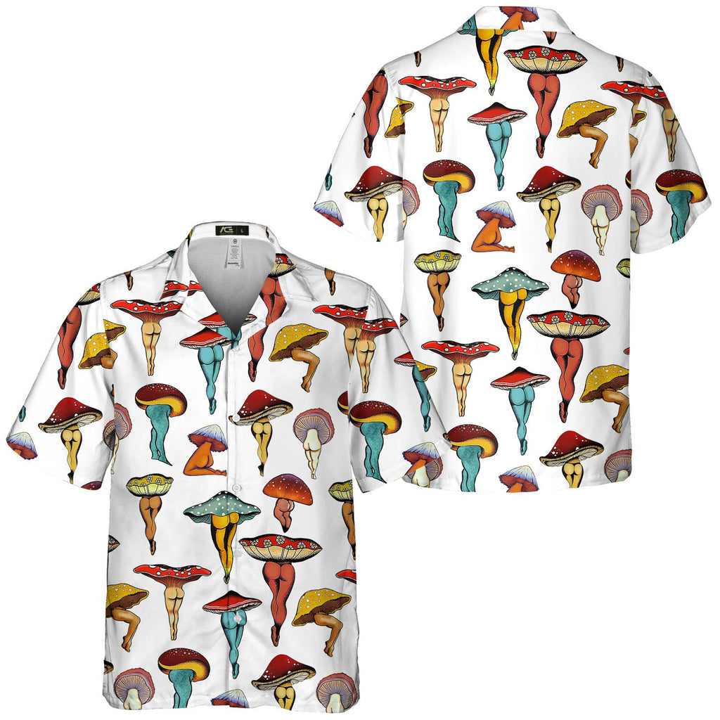 Mushroom Butt Hawaiian Shirts for Men Women