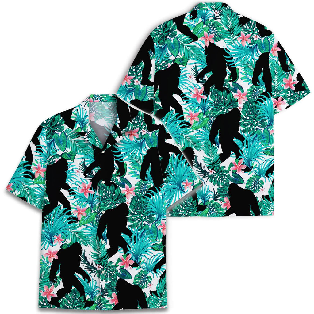 Bigfoot Hawaiian Shirt - Tropical Sasquatch Aloha Shirt for Men