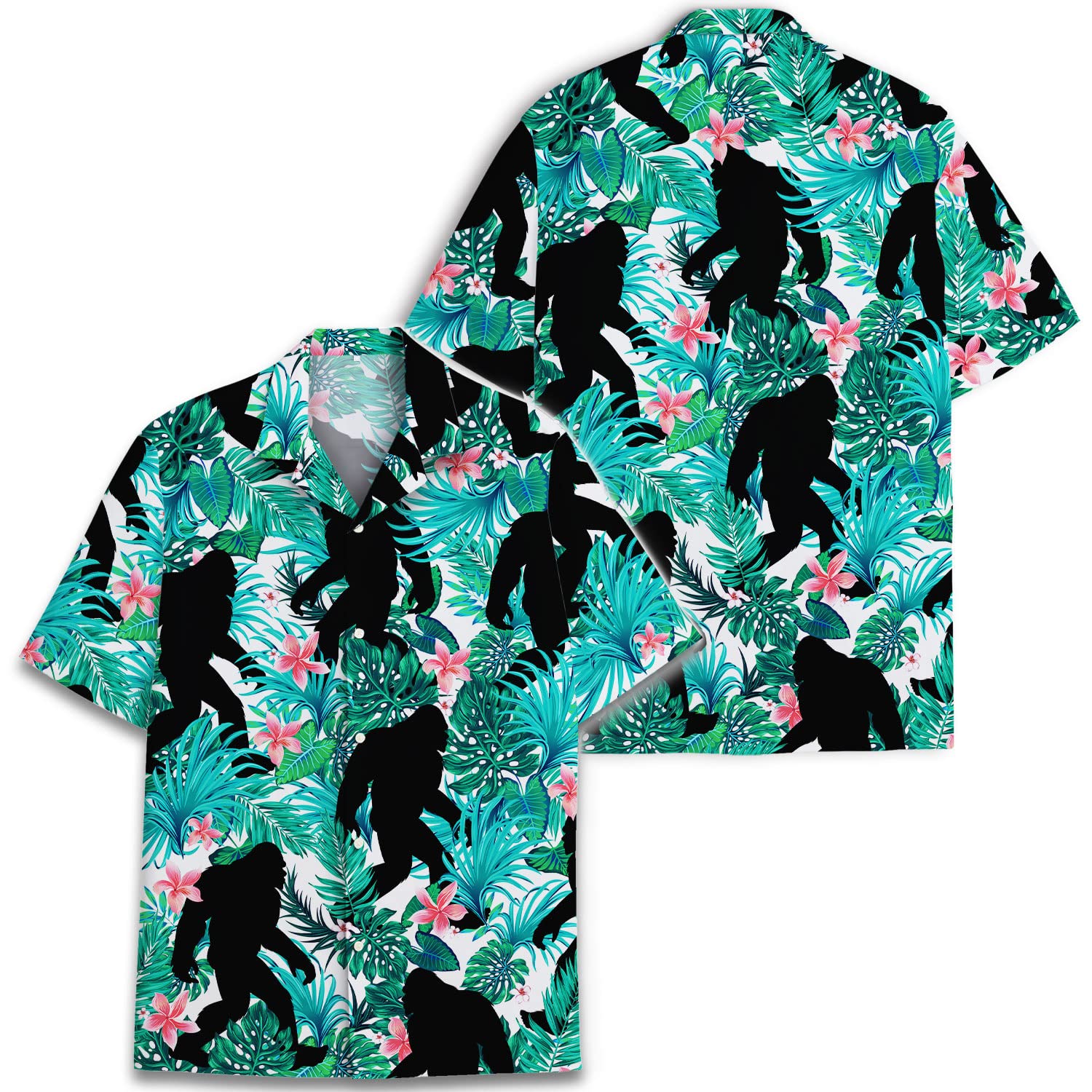 Bigfoot Hawaiian Shirt - Tropical Sasquatch Aloha Shirt for Men