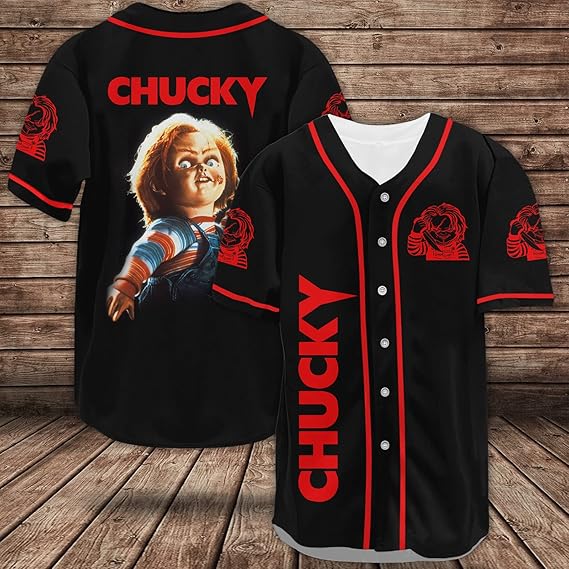 Chucky Baseball Jersey - Horror Movie Button-Up Shirt