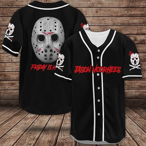 Jason Voorhees Baseball Jersey - Friday the 13th Horror Shirt