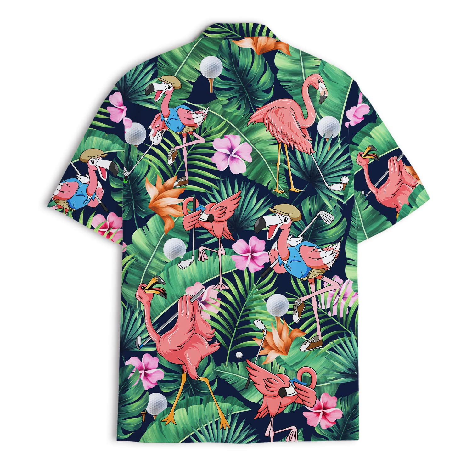 Flamingo Golf Hawaiian Shirt - Funny Tropical Bird Aloha Shirt for Golfers