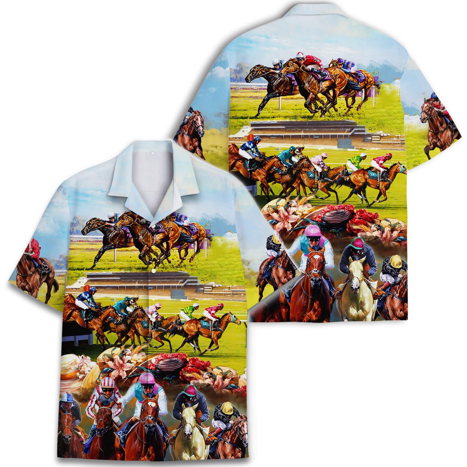 Horse Racing Hawaiian Shirt - Gallop into Style