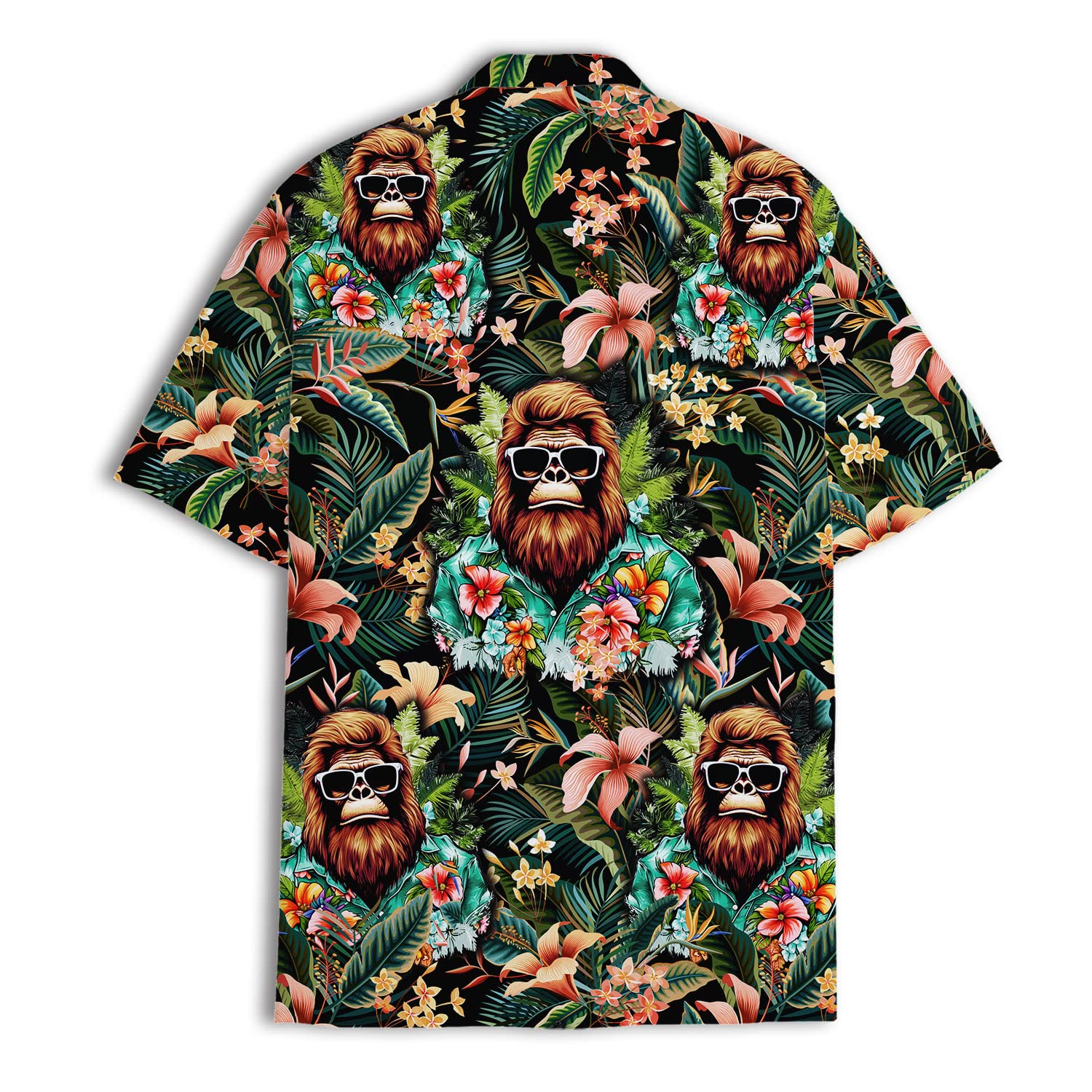 Cool Bigfoot Hawaiian Shirt - Funny Sasquatch Aloha Shirt with Sunglasses