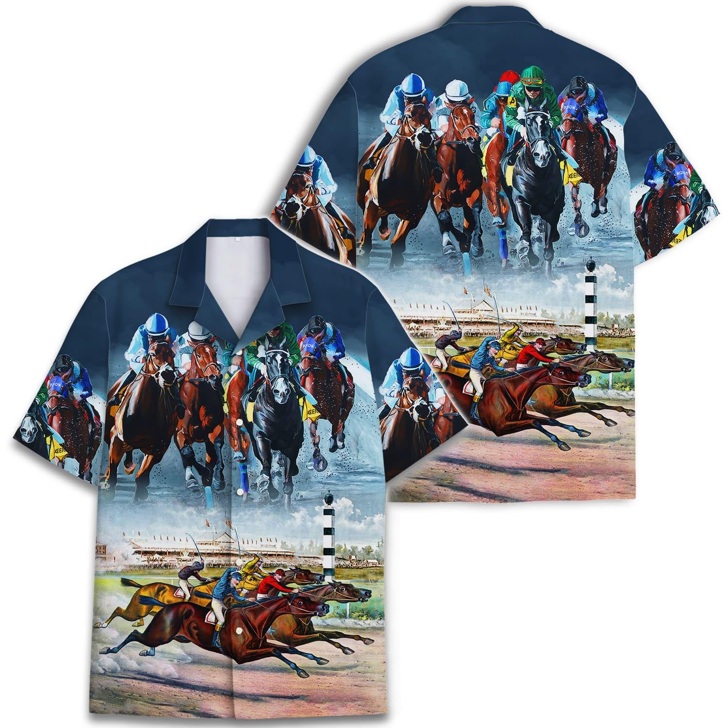 Horse Racing 2 Shirt Mens, Hawaiian Shirt for Men