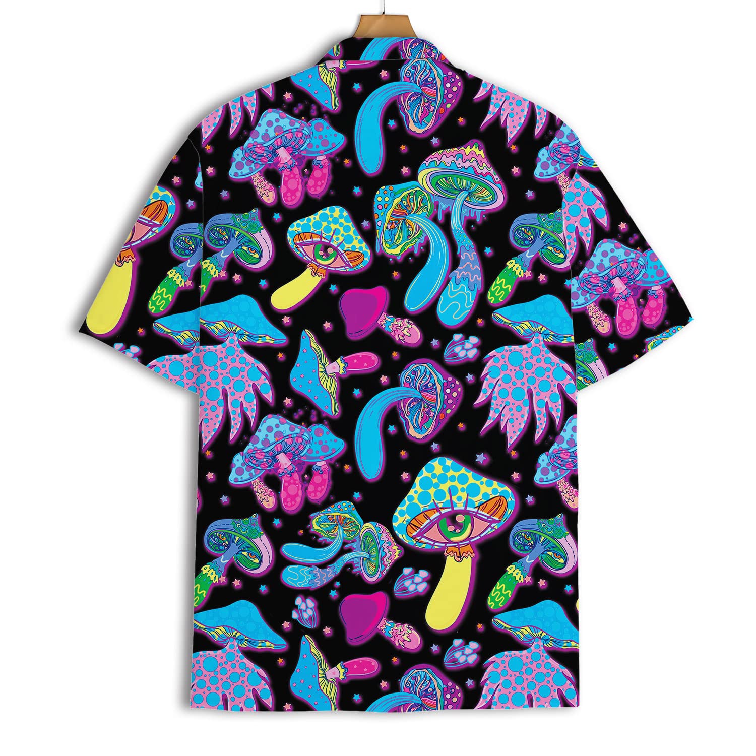 Psychedelic Mushroom Hawaiian Shirt - Trippy Neon Aloha Shirt for Festivals