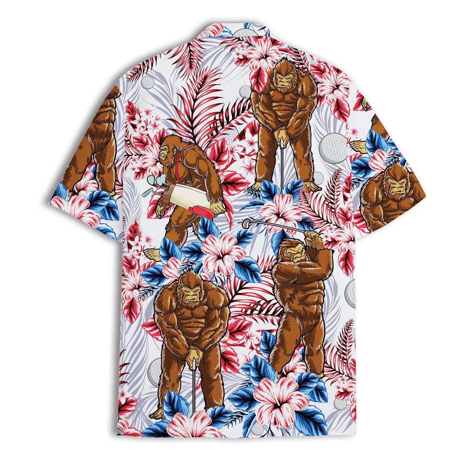 Gorilla Golf Hawaiian Shirt - Funny Big Ape Tropical Summer Shirt