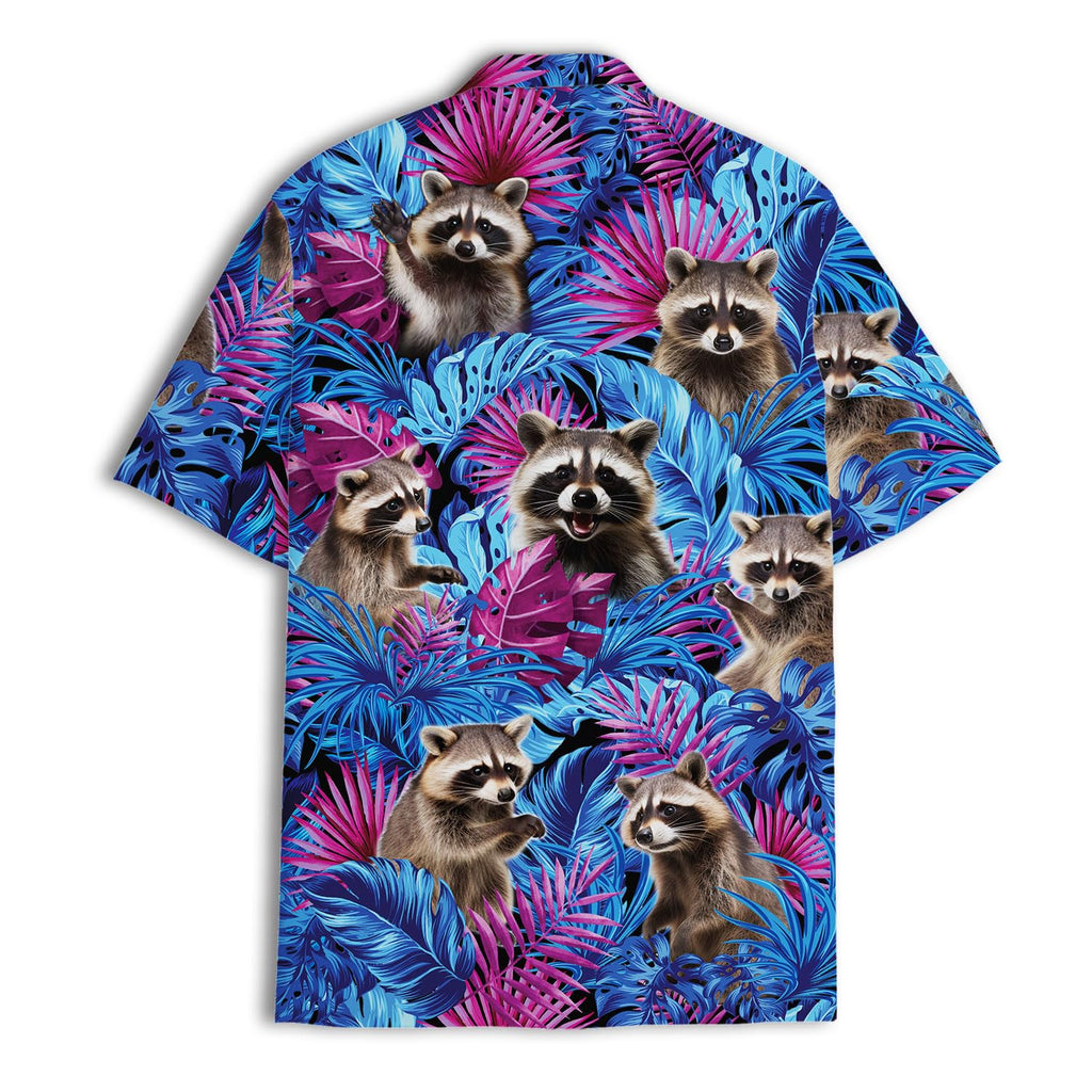 Hawaiian Raccoon Tropical Shirt Men Women, Button Down Shirt
