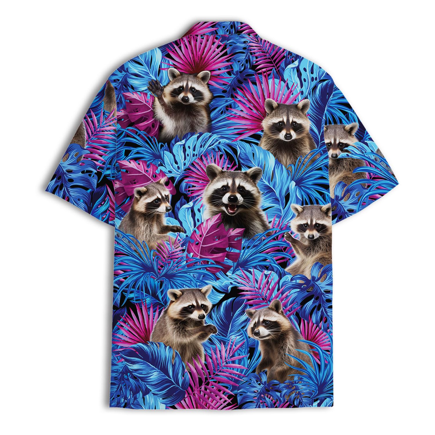 Hawaiian Raccoon Tropical Shirt Men Women, Button Down Shirt