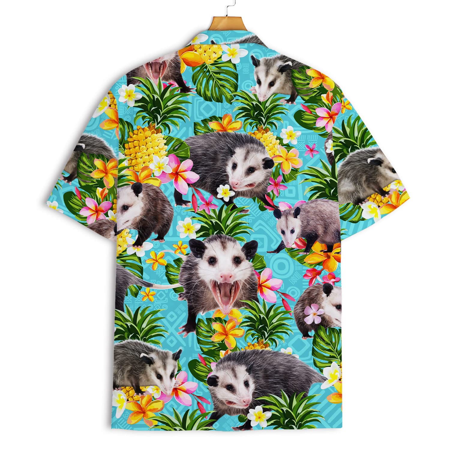 Funny Possum Hawaiian Shirt - Tropical Pineapple & Flower Print Aloha Shirt