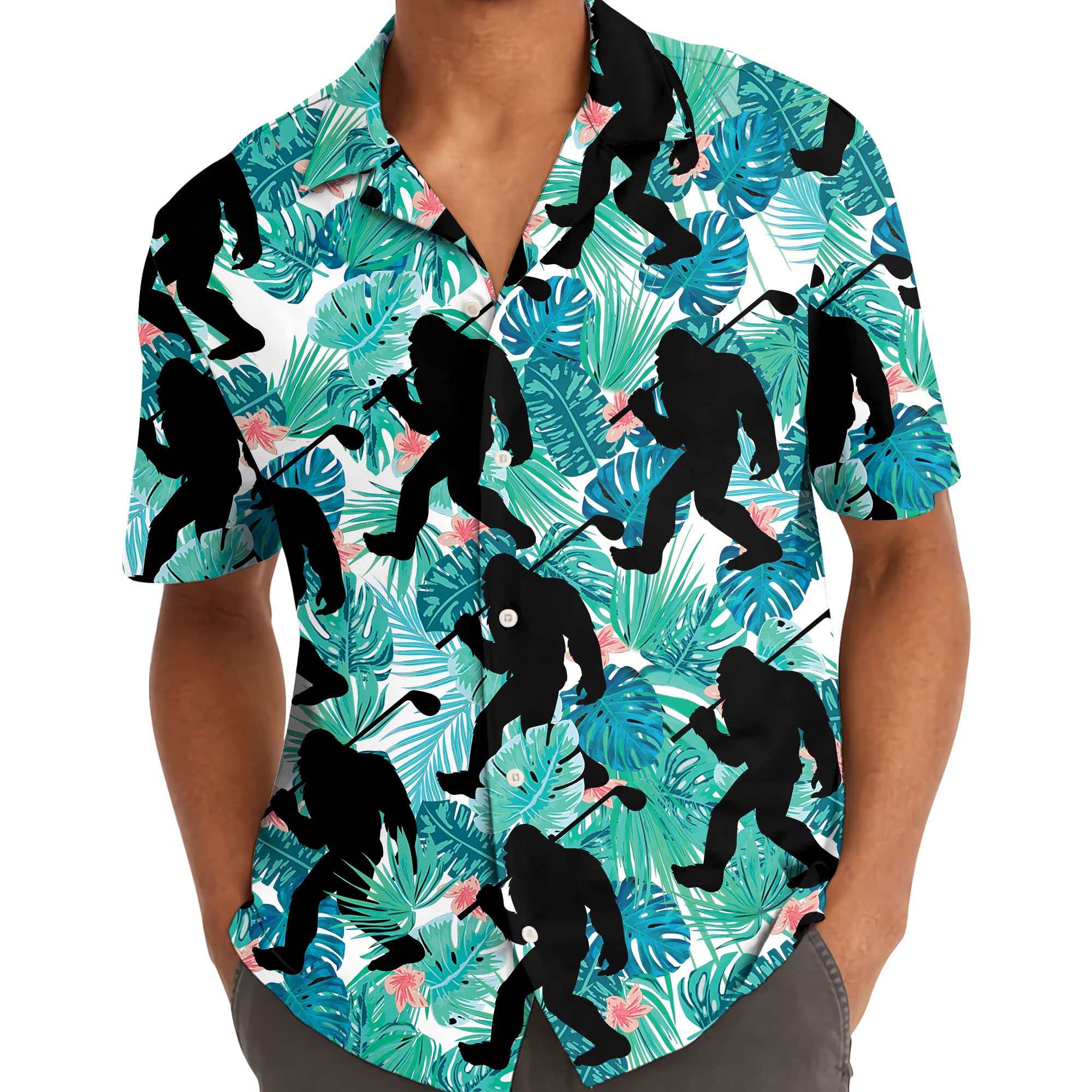 Bigfoot Golf Hawaiian Shirt - Funny Sasquatch Summer Shirt