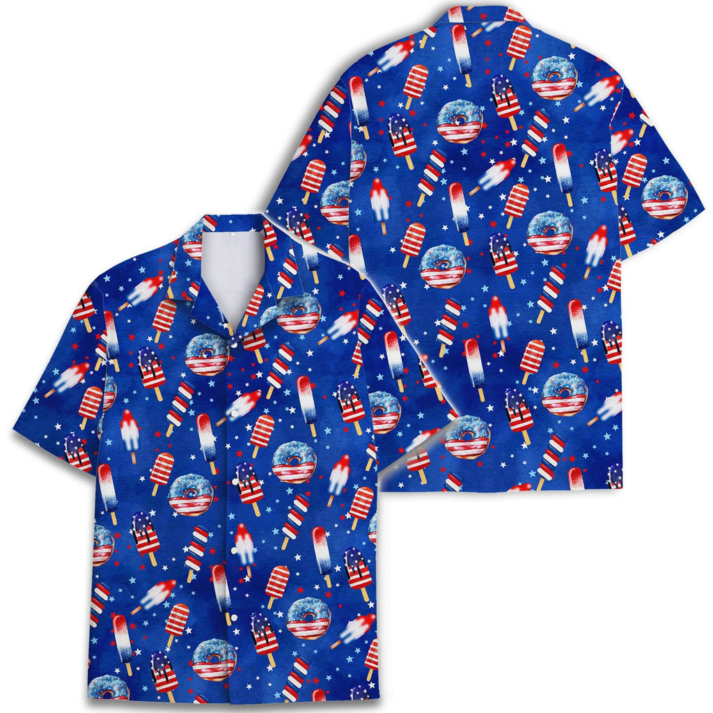 Patriotic Popsicle Hawaiian Shirt - 4th of July Ice Cream Vibes