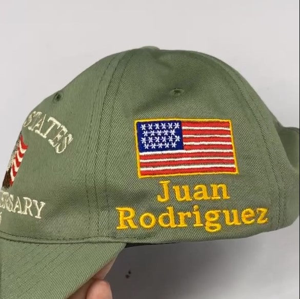 Custom Name United States 250th Anniversary Hat 1776-2026 Eagle Embroidered Navy Blue Patriotic Cap American Flag Gift Made in USA