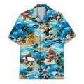 Funny Bigfoot Beach Hawaiian Shirt - Surfing Sasquatch Tropical Print