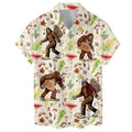 Morel Mushroom Bigfoot Hawaiian Shirt - Funny Sasquatch Forager Shirt for Men