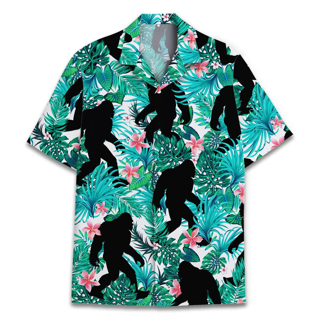 Bigfoot Hawaiian Shirt - Tropical Sasquatch Aloha Shirt for Men
