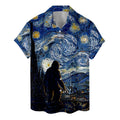 Bigfoot Starry Night Hawaiian Shirt - Funny Cryptid Art Tee