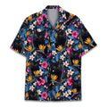 Floral Black Cat Hawaiian Shirts for Men Women