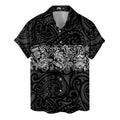 Black & White Polynesian Tribal Hawaiian Shirt - Island Warrior Style