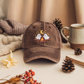 Brown Ghost Campfire Hat - Embroidered Spooky Fall Dad Cap